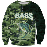 Personalized Bass Fishing Camouflage Sweatshirt Zipper Stylized