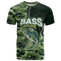 Personalized Bass Fishing Camouflage T Shirt Zipper Stylized
