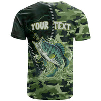 Personalized Bass Fishing Camouflage T Shirt Zipper Stylized
