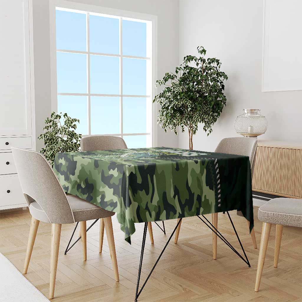 Bass Fishing Camouflage Tablecloth Zipper Stylized