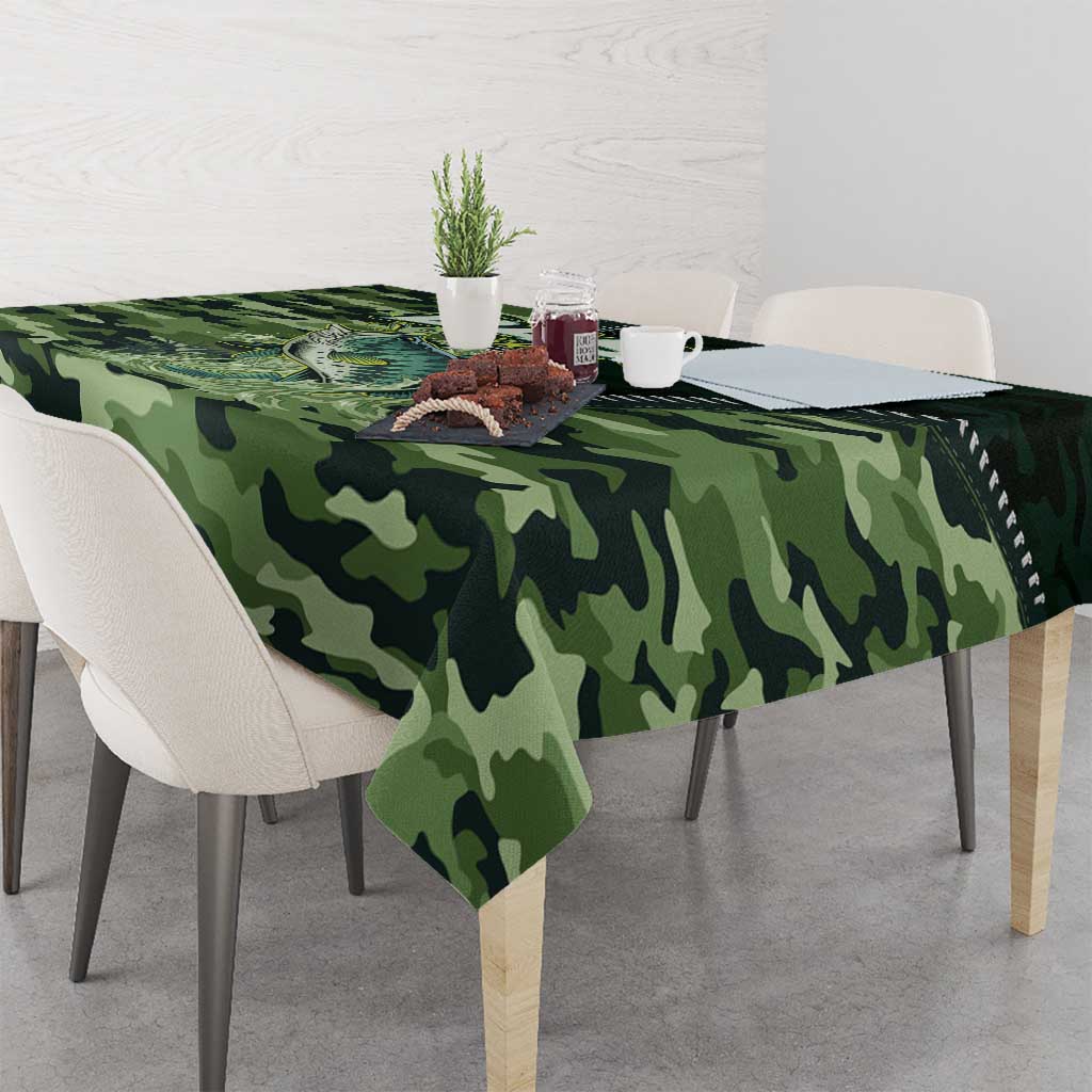 Bass Fishing Camouflage Tablecloth Zipper Stylized