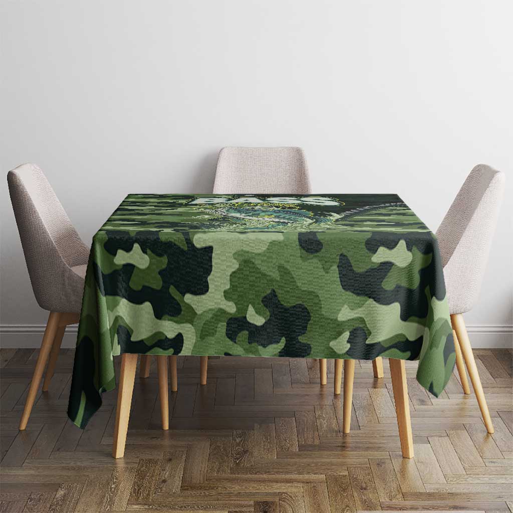 Bass Fishing Camouflage Tablecloth Zipper Stylized
