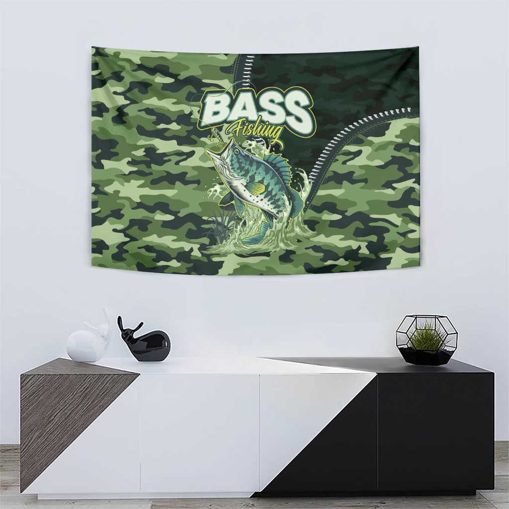 Bass Fishing Camouflage Tapestry Zipper Stylized