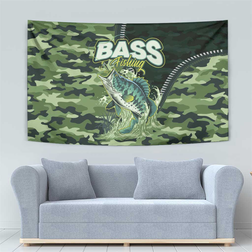 Bass Fishing Camouflage Tapestry Zipper Stylized