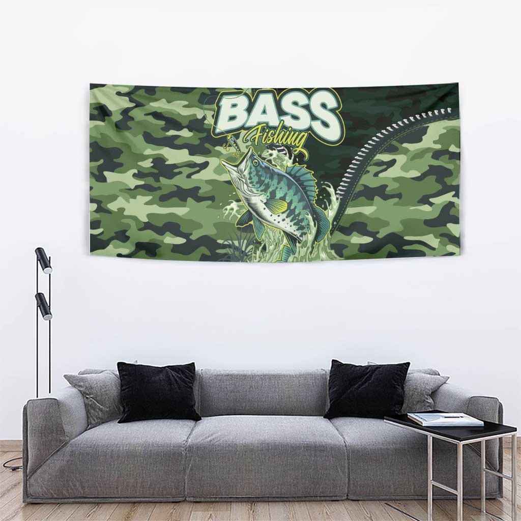 Bass Fishing Camouflage Tapestry Zipper Stylized
