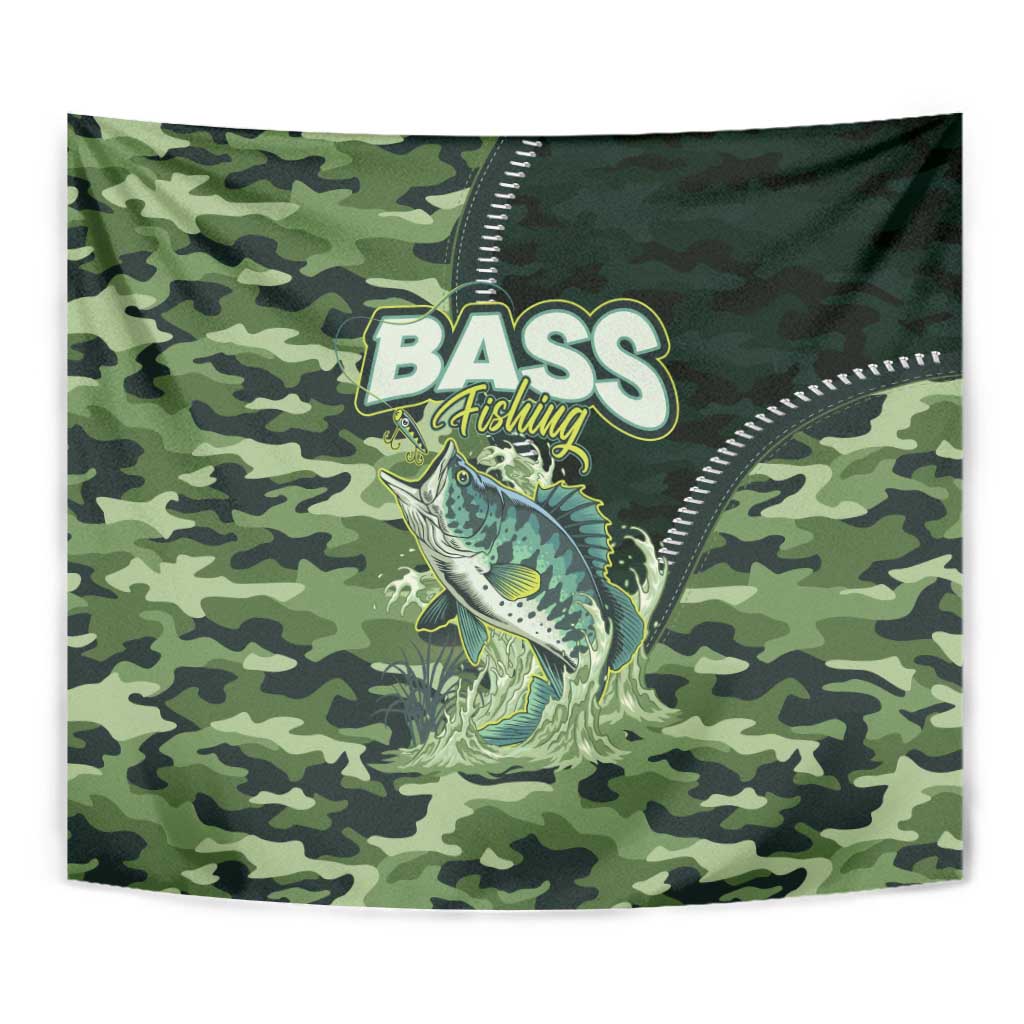Bass Fishing Camouflage Tapestry Zipper Stylized