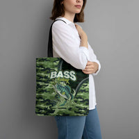 Bass Fishing Camouflage Tote Bag Zipper Stylized
