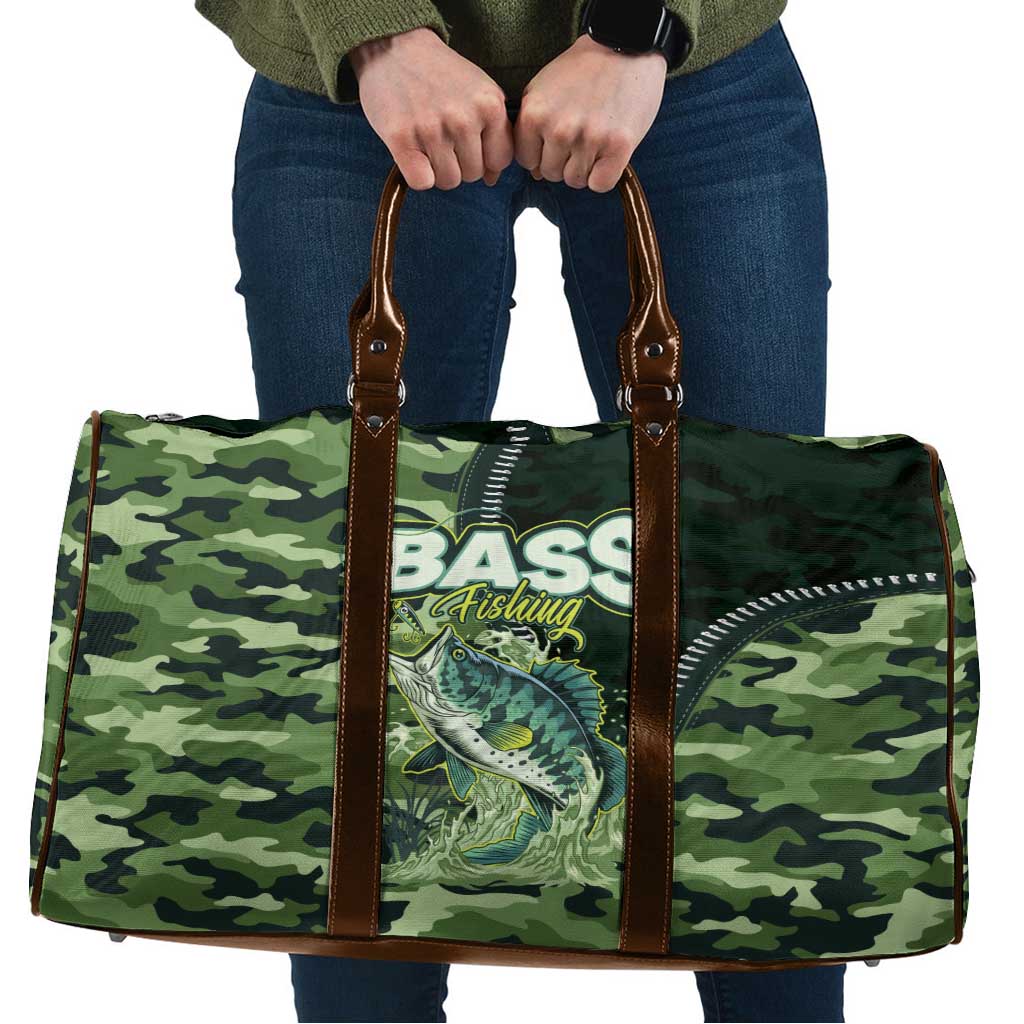 Bass Fishing Camouflage Travel Bag Zipper Stylized