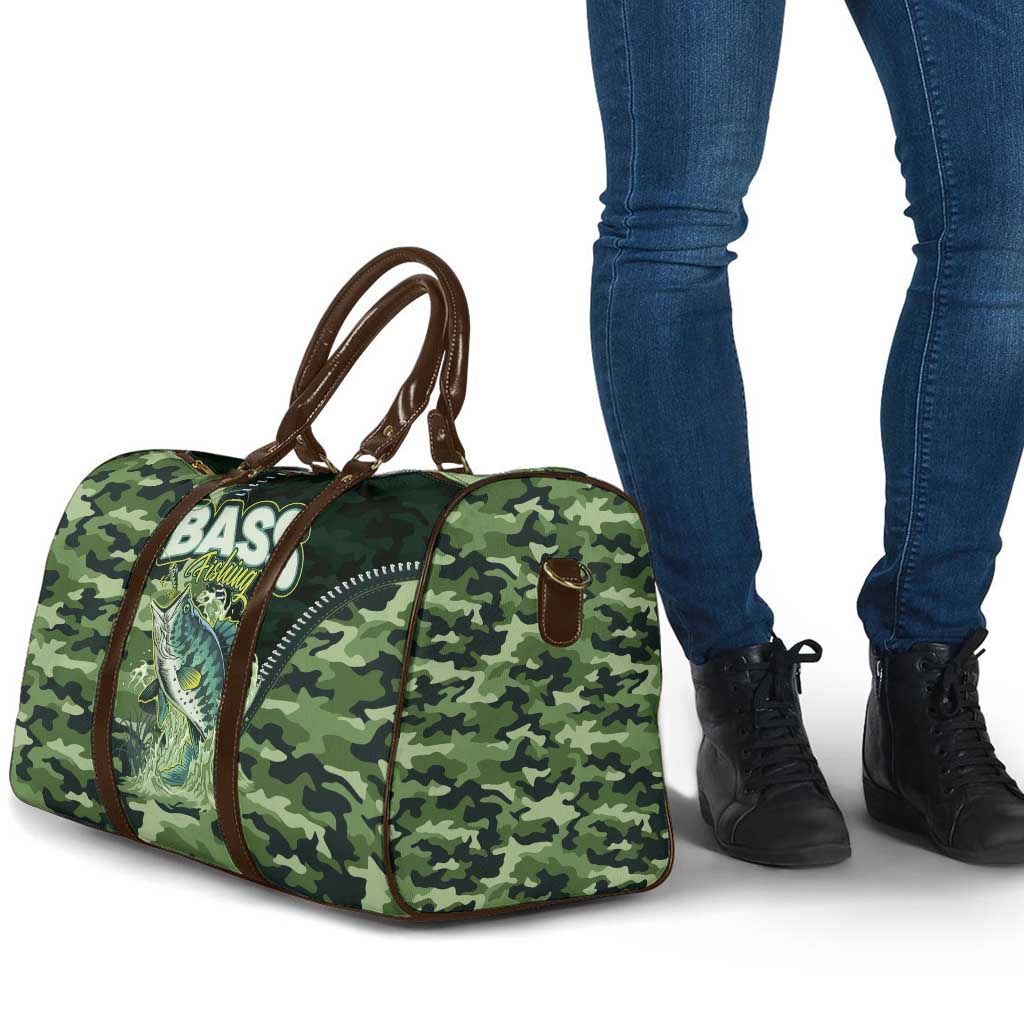 Bass Fishing Camouflage Travel Bag Zipper Stylized