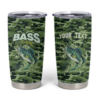 Personalized Bass Fishing Camouflage Tumbler Cup Zipper Stylized