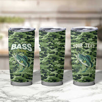 Personalized Bass Fishing Camouflage Tumbler Cup Zipper Stylized