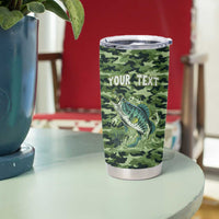 Personalized Bass Fishing Camouflage Tumbler Cup Zipper Stylized