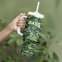 Personalized Bass Fishing Camouflage Tumbler With Handle Zipper Stylized