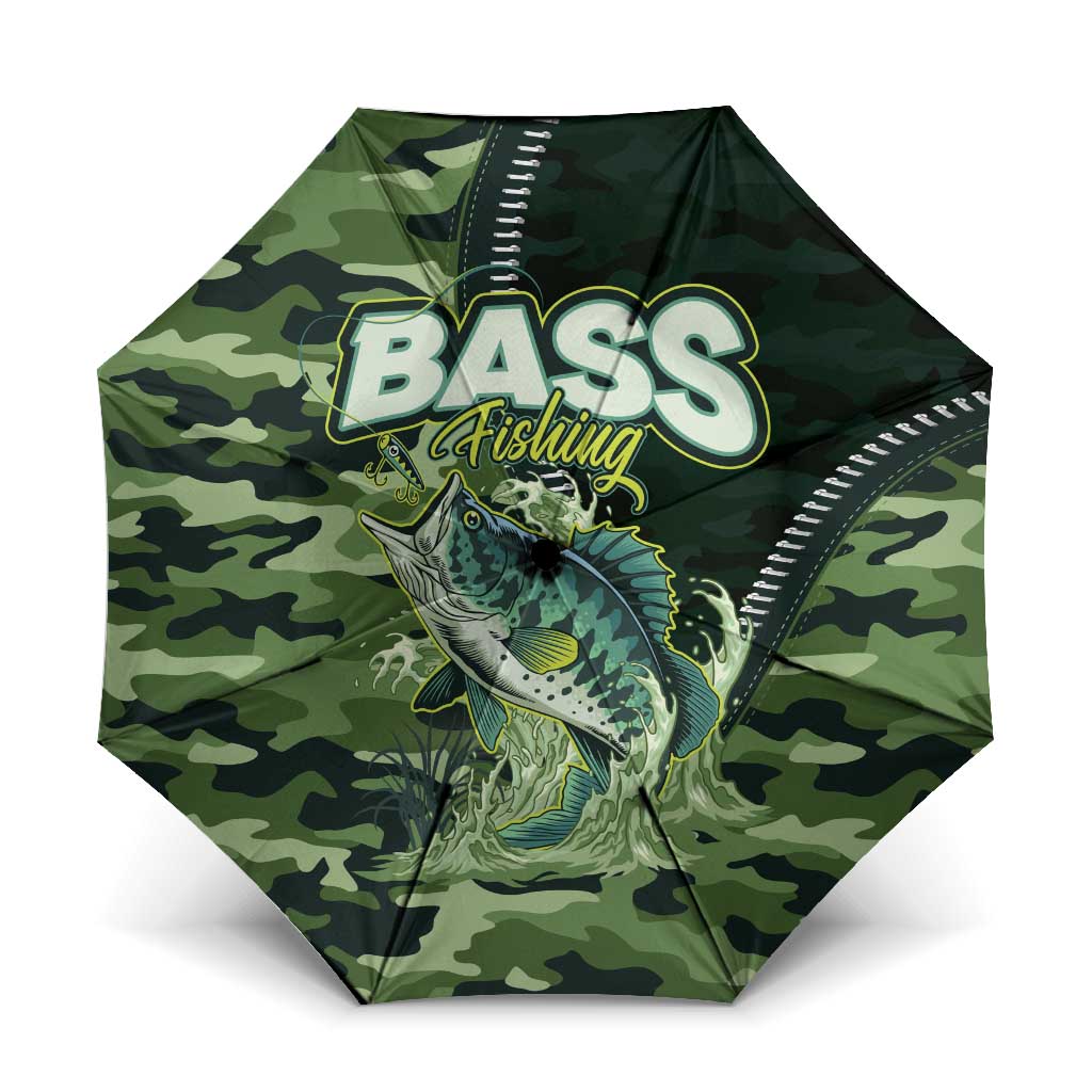 Bass Fishing Camouflage Umbrella Zipper Stylized