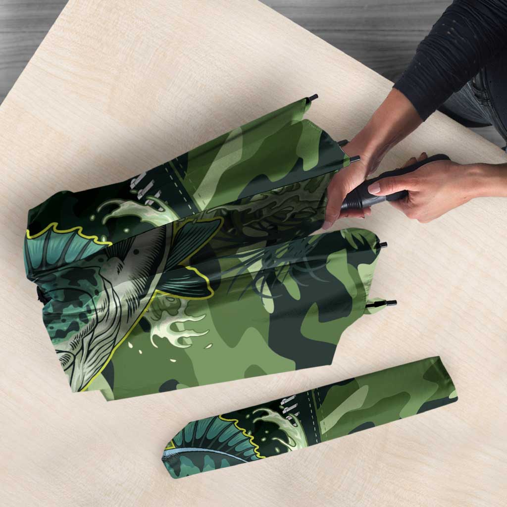 Bass Fishing Camouflage Umbrella Zipper Stylized