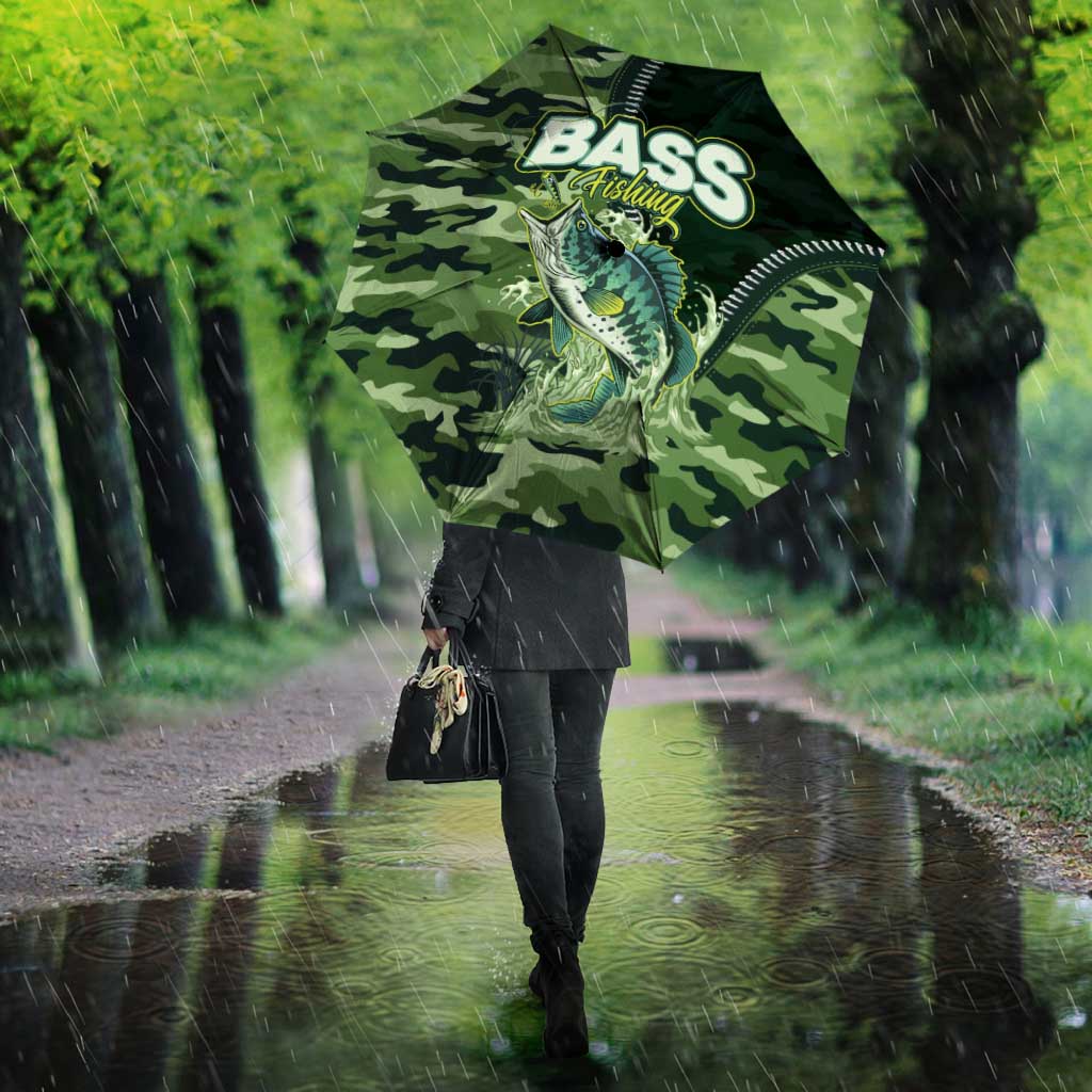 Bass Fishing Camouflage Umbrella Zipper Stylized