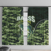 Bass Fishing Camouflage Window Curtain Zipper Stylized