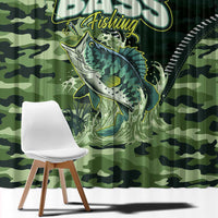 Bass Fishing Camouflage Window Curtain Zipper Stylized