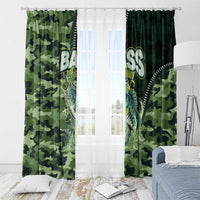 Bass Fishing Camouflage Window Curtain Zipper Stylized