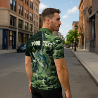 Personalized Bass Fishing Camouflage Zipper Polo Shirt Zipper Stylized