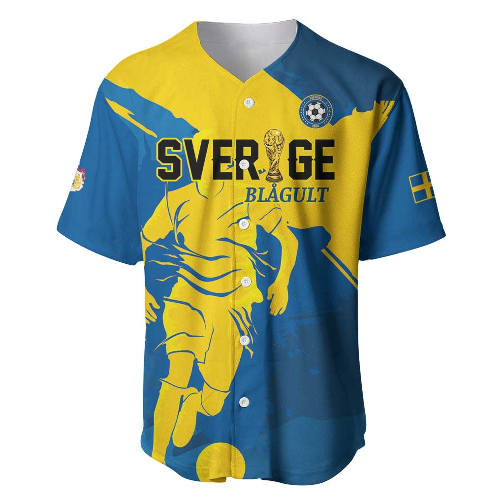 Custom Football 2026 Sweden Baseball Jersey Sverige Blagult Tillsammans
