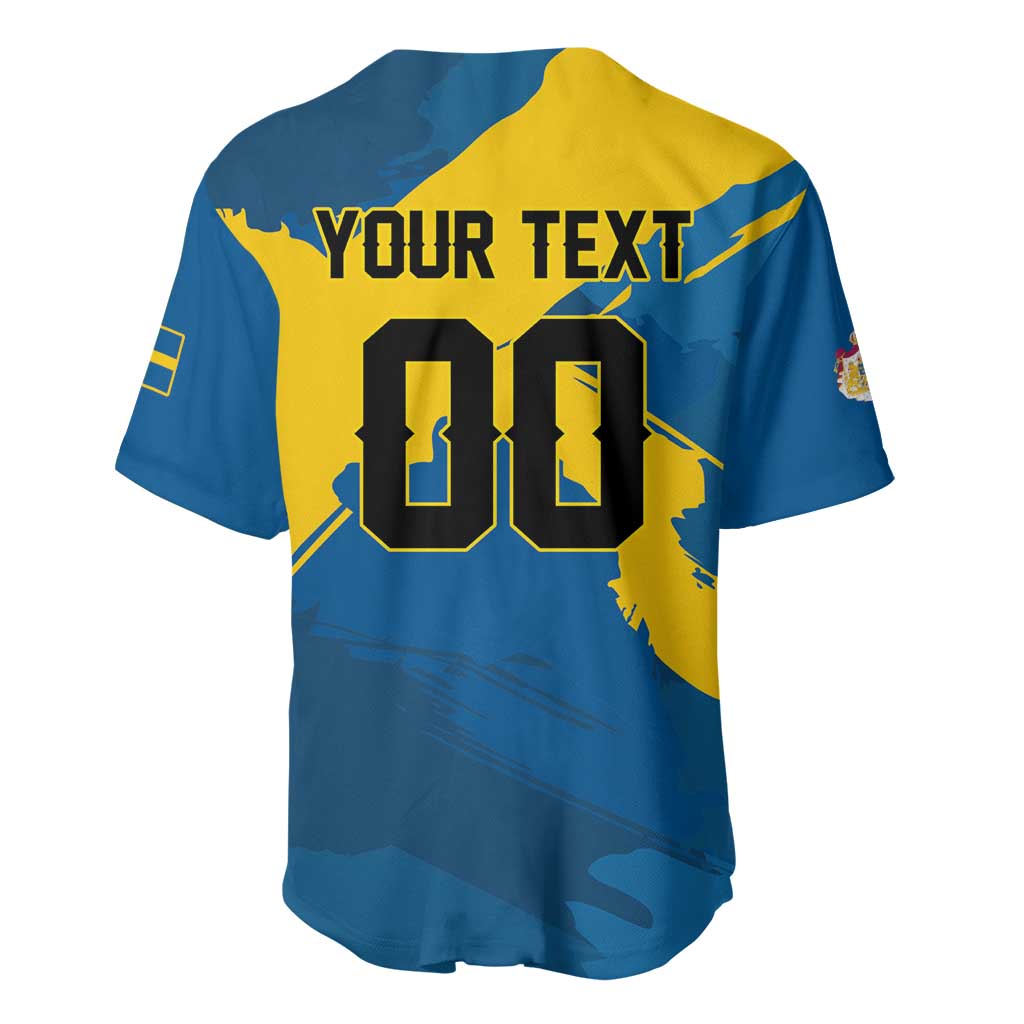 Custom Football 2026 Sweden Baseball Jersey Sverige Blagult Tillsammans