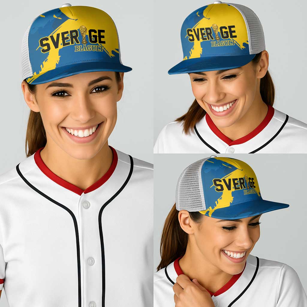 Football 2026 Sweden Baseball Net Cap Sverige Blagult Tillsammans