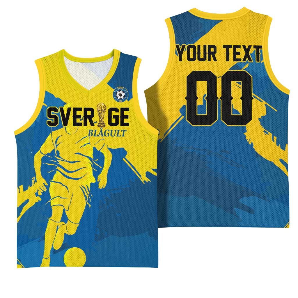 Custom Football 2026 Sweden Basketball Jersey Sverige Blagult Tillsammans