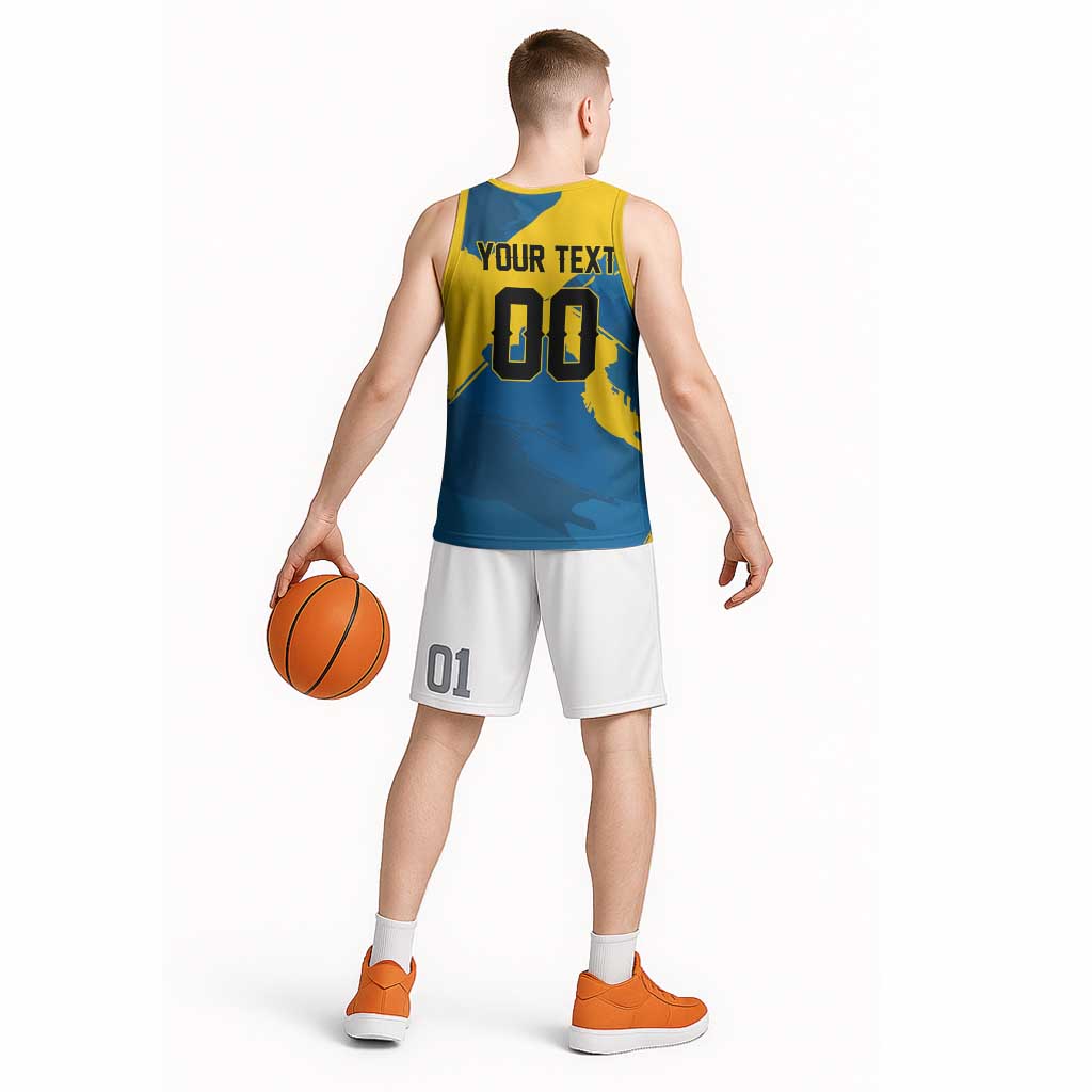 Custom Football 2026 Sweden Basketball Jersey Sverige Blagult Tillsammans