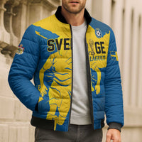 Custom Football 2026 Sweden Bomber Puffer Jacket Sverige Blagult Tillsammans