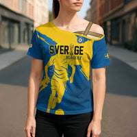 Custom Football 2026 Sweden Cross Shoulder Shirt Sverige Blagult Tillsammans