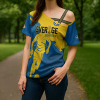Custom Football 2026 Sweden Cross Shoulder Shirt Sverige Blagult Tillsammans