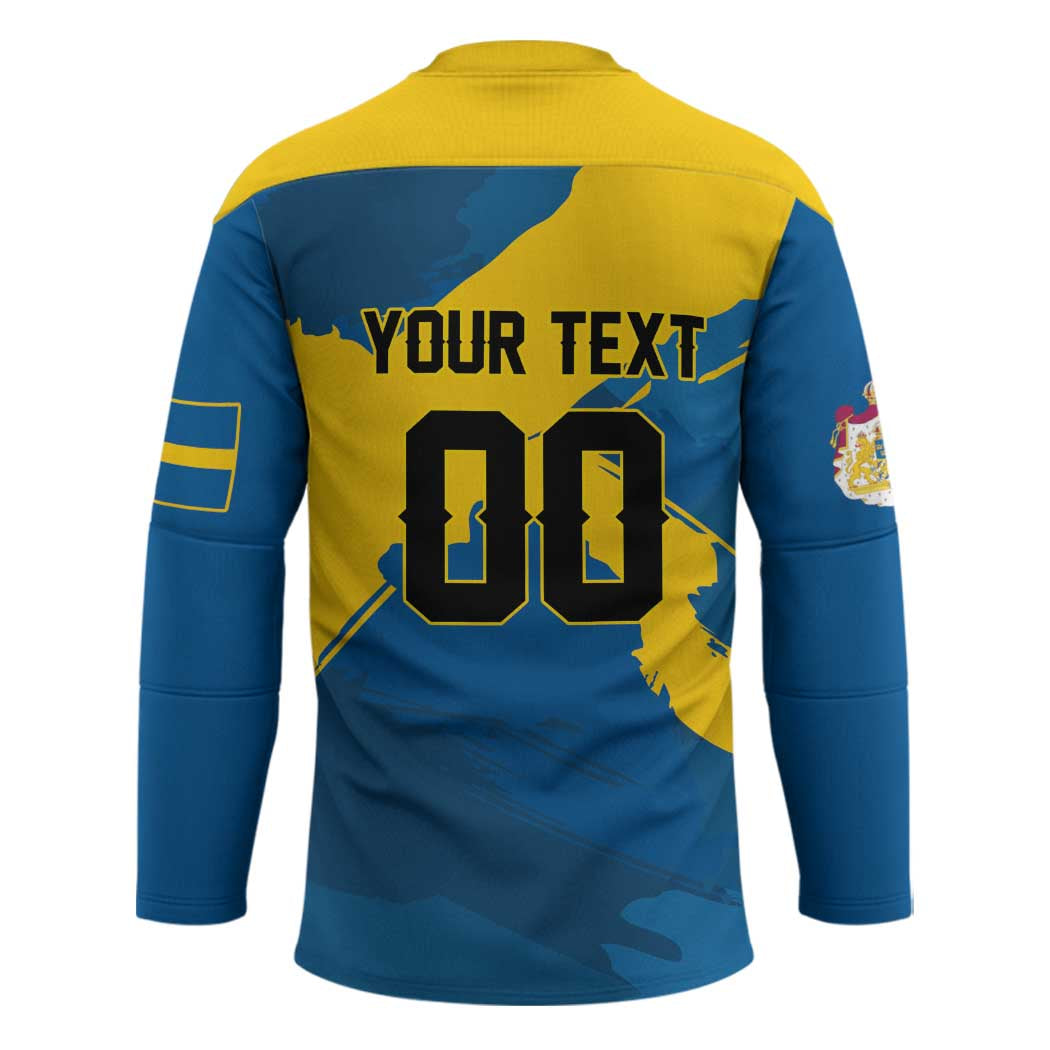 Custom Football 2026 Sweden Hockey Jersey Sverige Blagult Tillsammans