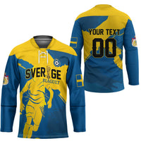 Custom Football 2026 Sweden Hockey Jersey Sverige Blagult Tillsammans