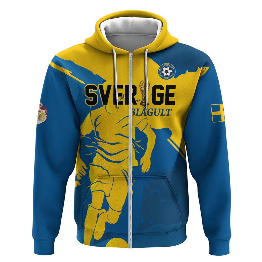 Custom Football 2026 Sweden Hoodie Sverige Blagult Tillsammans