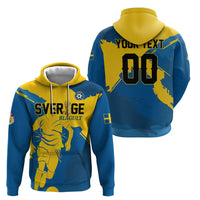 Custom Football 2026 Sweden Hoodie Sverige Blagult Tillsammans