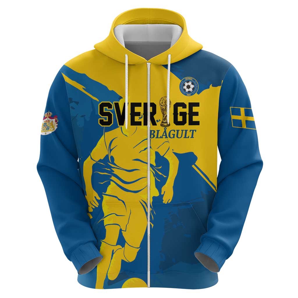 Custom Football 2026 Sweden Hoodie Sverige Blagult Tillsammans