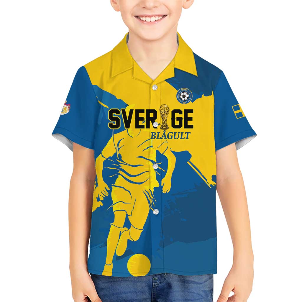 Custom Football 2026 Sweden Kid Hawaiian Shirt Sverige Blagult Tillsammans