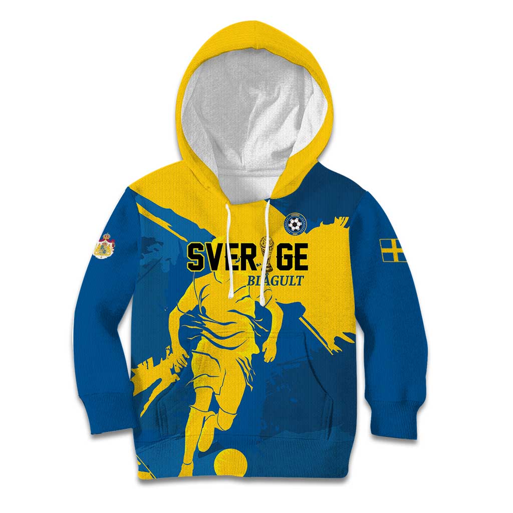 Custom Football 2026 Sweden Kid Hoodie Sverige Blagult Tillsammans