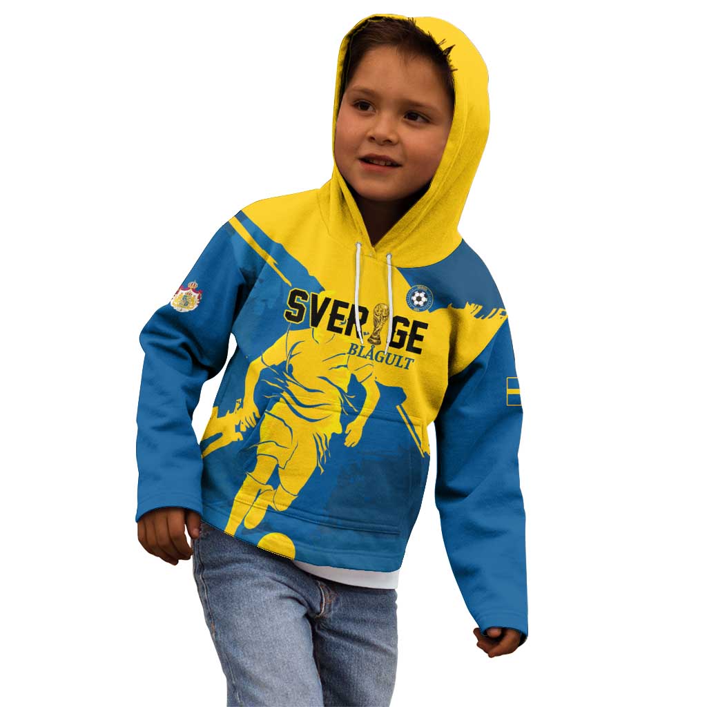 Custom Football 2026 Sweden Kid Hoodie Sverige Blagult Tillsammans