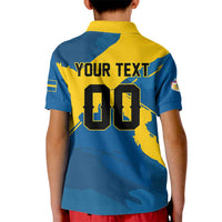 Custom Football 2026 Sweden Kid Polo Shirt Sverige Blagult Tillsammans