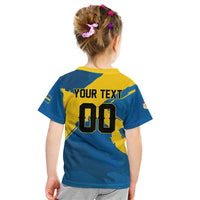 Custom Football 2026 Sweden Kid T Shirt Sverige Blagult Tillsammans