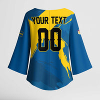 Custom Football 2026 Sweden Kimono Sleeve Blouse Sverige Blagult Tillsammans