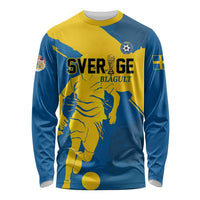 Custom Football 2026 Sweden Long Sleeve Shirt Sverige Blagult Tillsammans