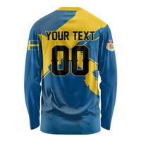 Custom Football 2026 Sweden Long Sleeve Shirt Sverige Blagult Tillsammans