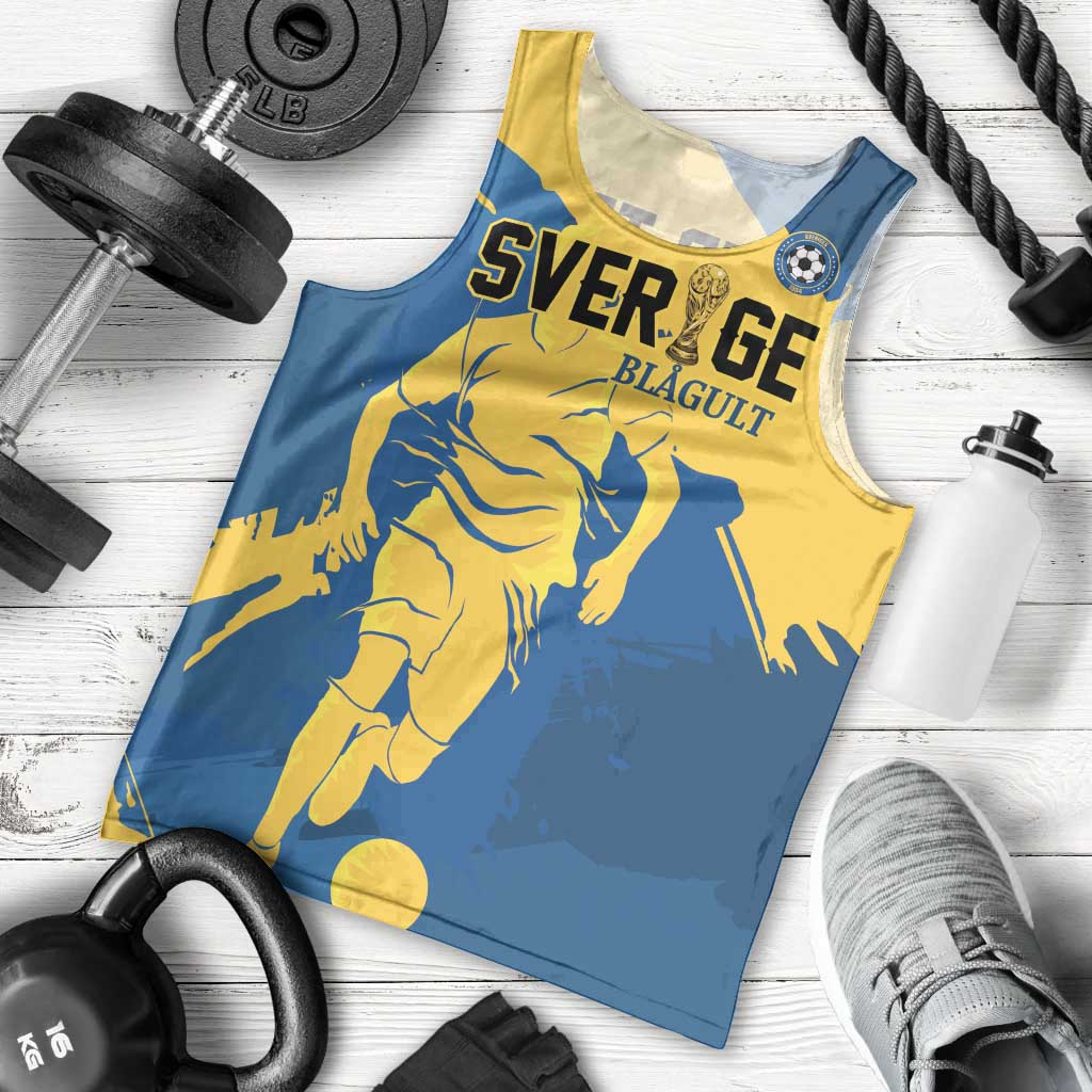 Custom Football 2026 Sweden Men Tank Top Sverige Blagult Tillsammans