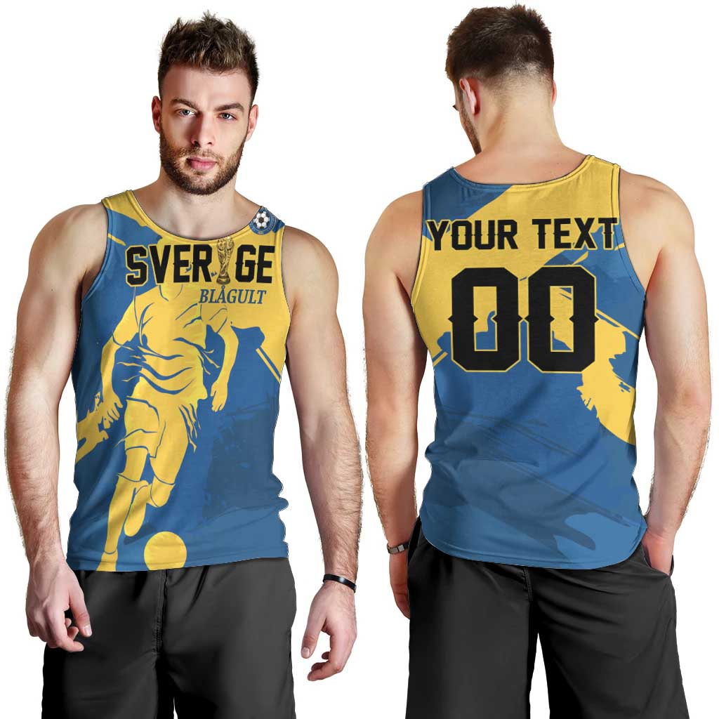 Custom Football 2026 Sweden Men Tank Top Sverige Blagult Tillsammans