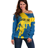 Custom Football 2026 Sweden Off Shoulder Sweater Sverige Blagult Tillsammans
