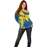 Custom Football 2026 Sweden Off Shoulder Sweater Sverige Blagult Tillsammans