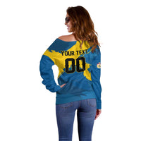 Custom Football 2026 Sweden Off Shoulder Sweater Sverige Blagult Tillsammans